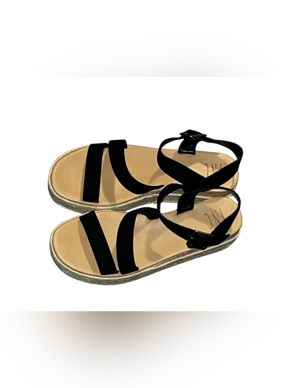 INC Black Espadrille Platform Sandals Size 8.5